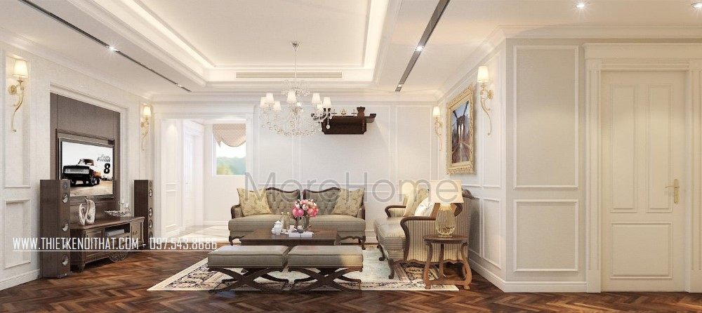 Thiết kế nội thất phòng khách chung cư Hei Tower